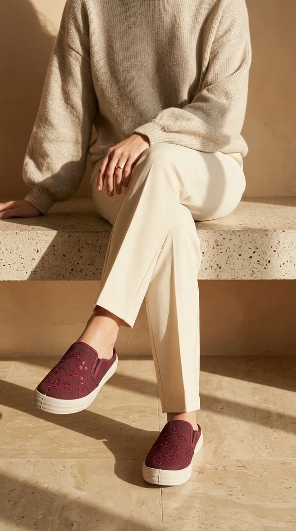 Maroon Casual Sneaker For Ladies WN6239
