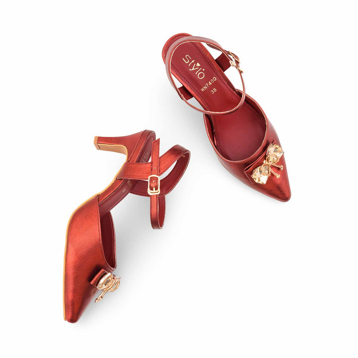 Maroon Court Shoes For Ladies WN7490