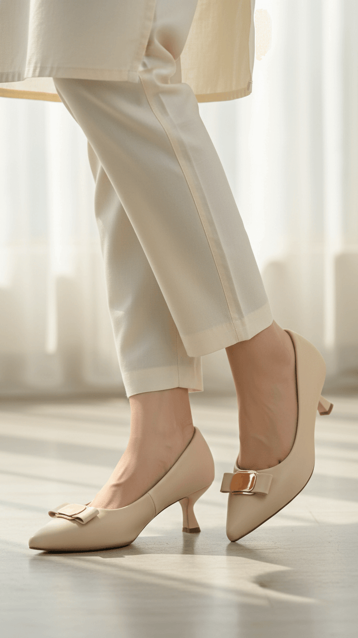 Beige Court Shoes For Ladies WN7514