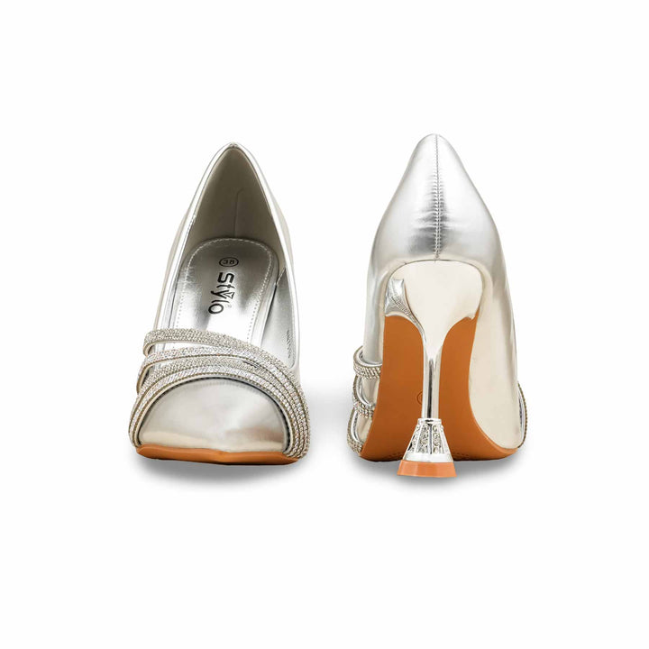 Silver Court Shoes For Ladies WN7519
