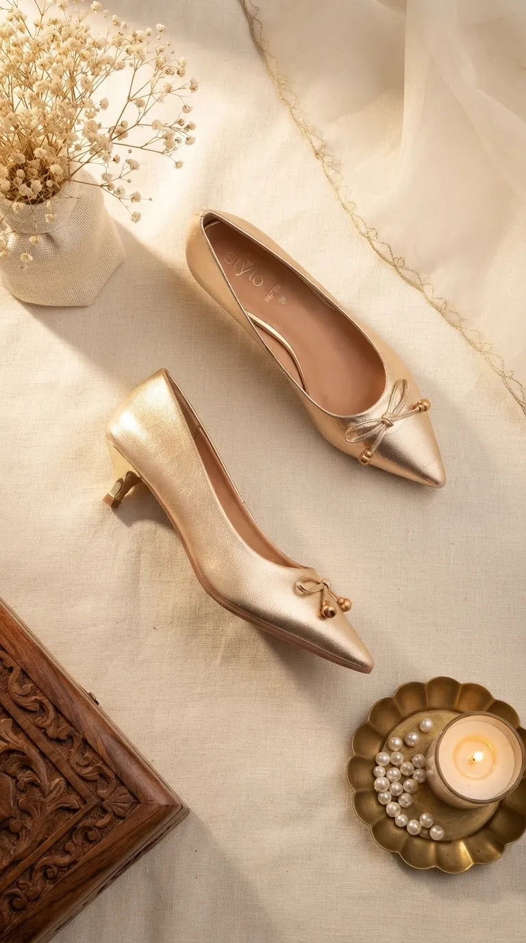 Golden Court Shoes For Women WN7591
