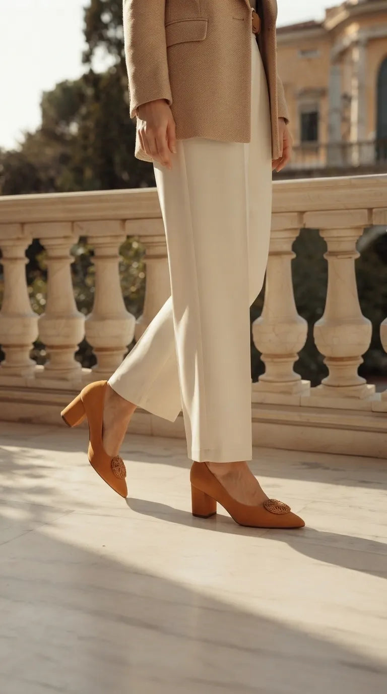 Mustard Court Shoes For Ladies WN7613