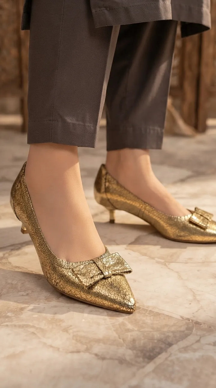 Golden Court Shoes For Ladies WN7656
