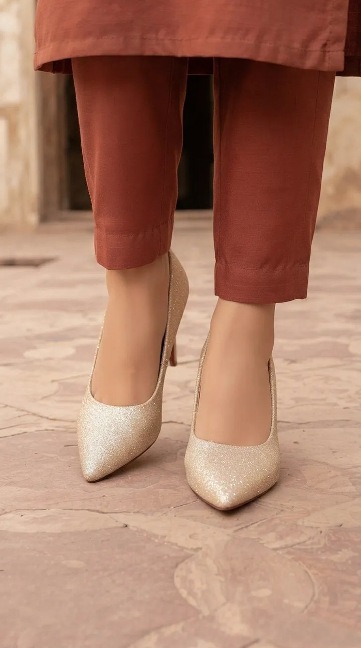 Golden Court Shoes For Ladies WN7663