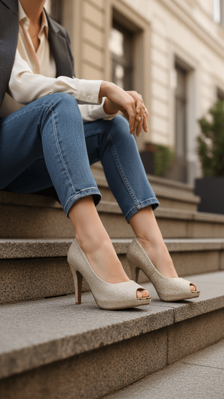 Champagne Women Peep Toes WN8088