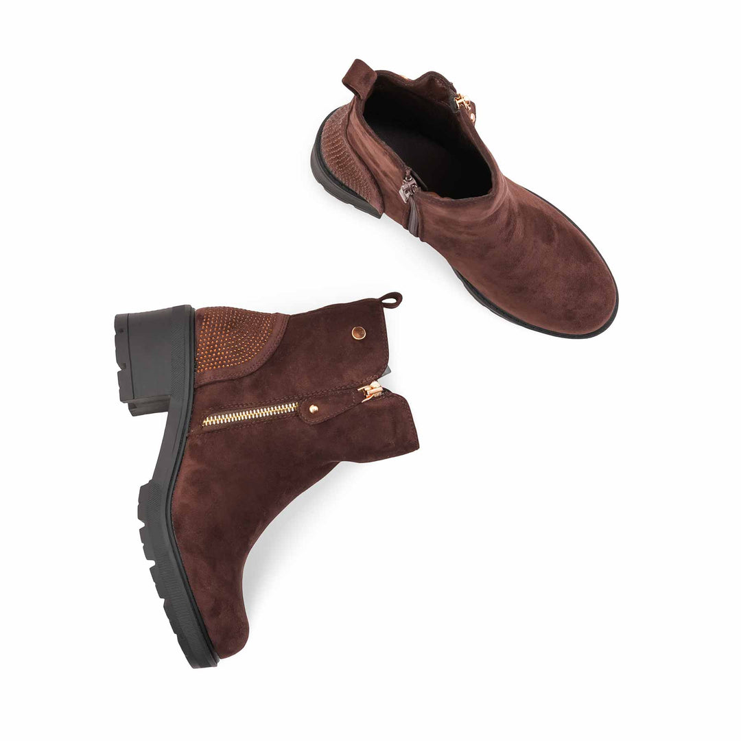Brown Long Shoes For Women WN9022