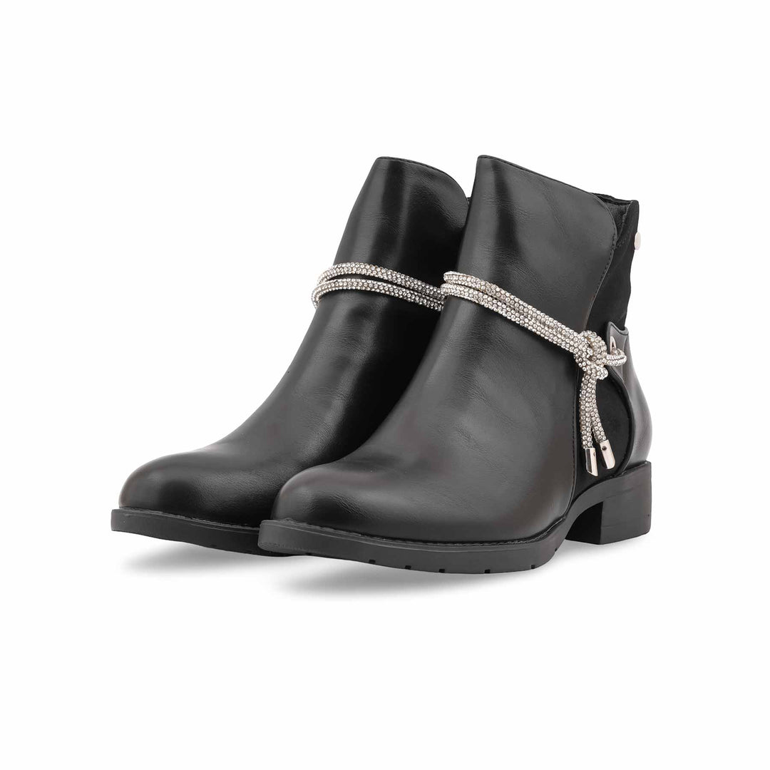 Black Long Shoes For Women WN9023