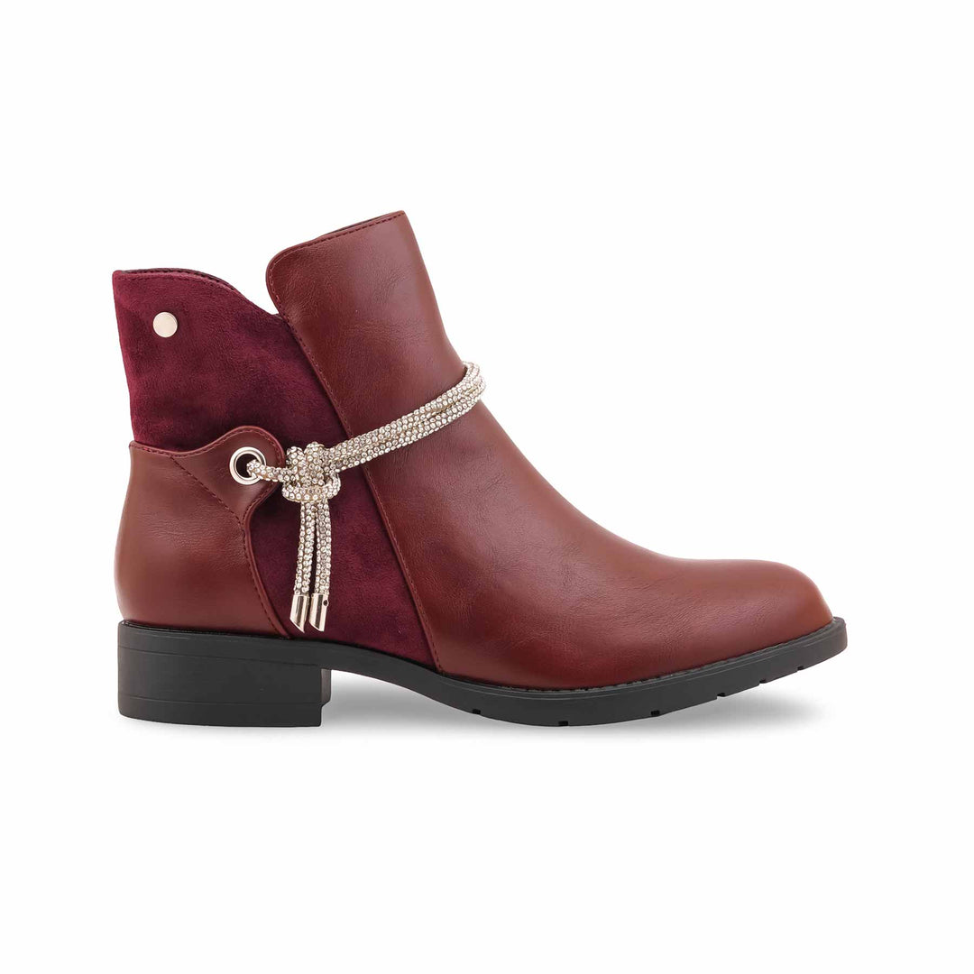 Maroon Long Shoes For Women WN9023