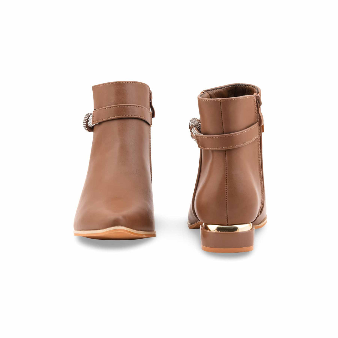 Coffee Long Shoes For Ladies WN9024