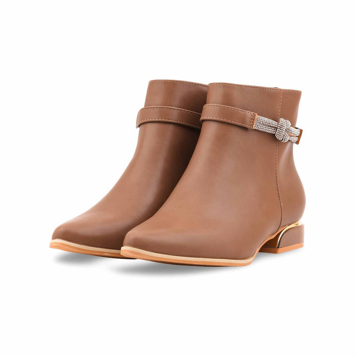 Coffee Long Shoes For Ladies WN9024