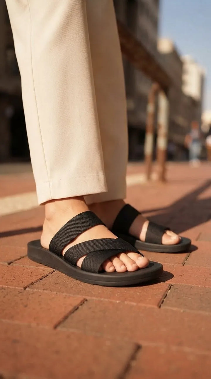 Black Casual Slipper For Ladies WS0056