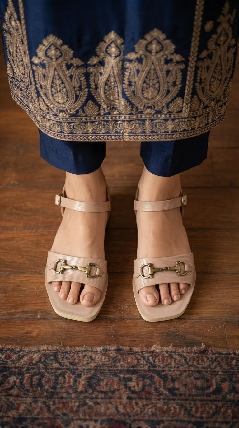 Beige Casual Sandal For Ladies WS0061