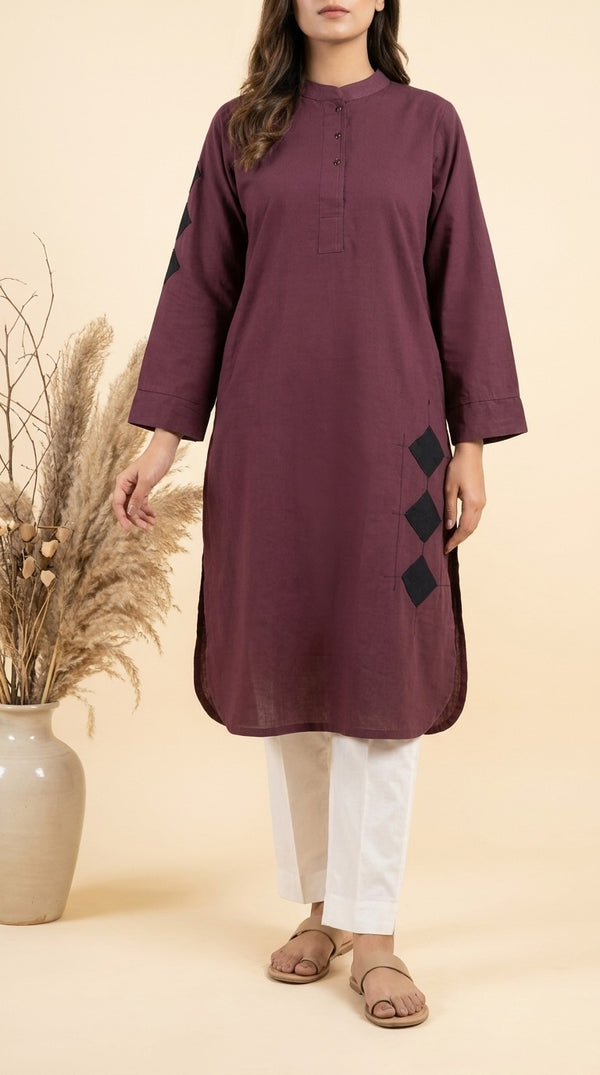 Embellished Khaddar Shirt PW521505