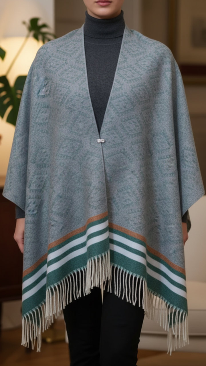 Green Winter Capeshawl PW5628