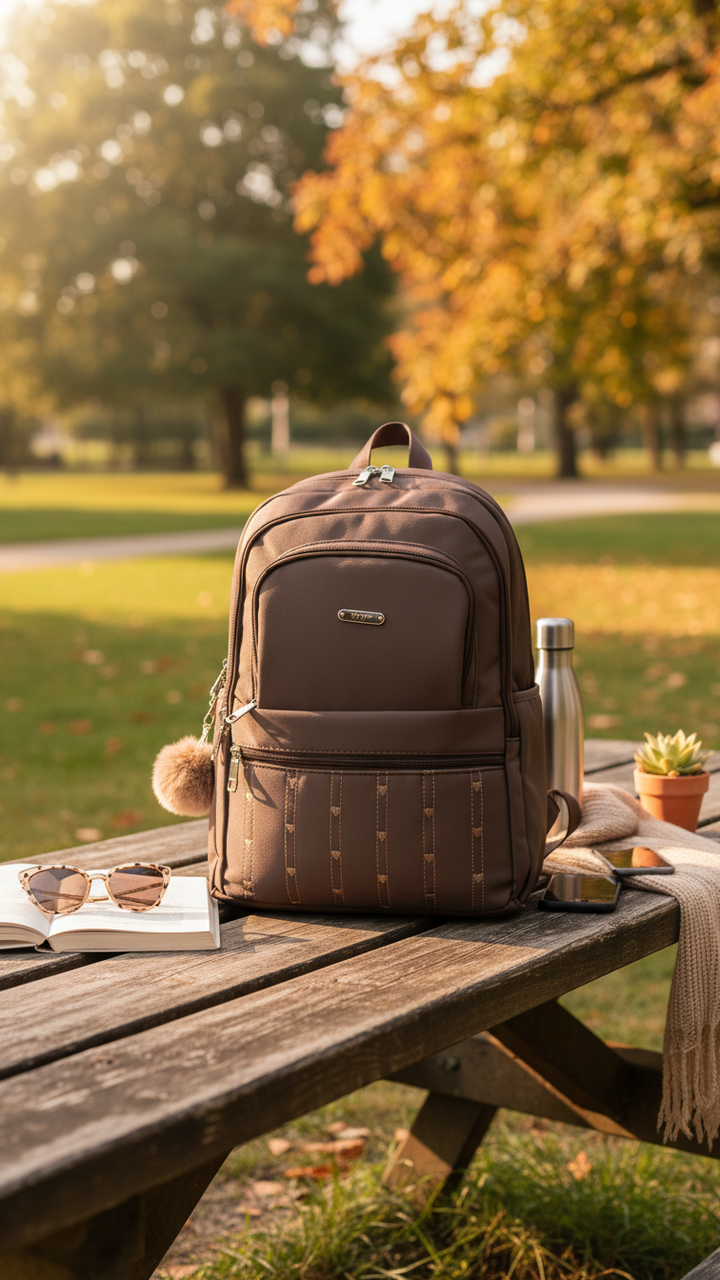 Brown Casual Back Pack For Women P47472