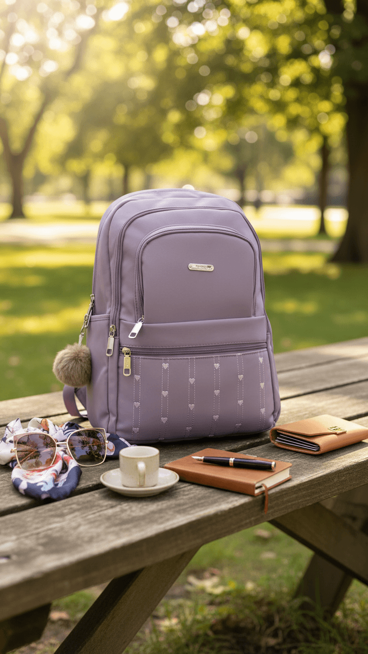 Purple Casual Back Pack For Women P47472