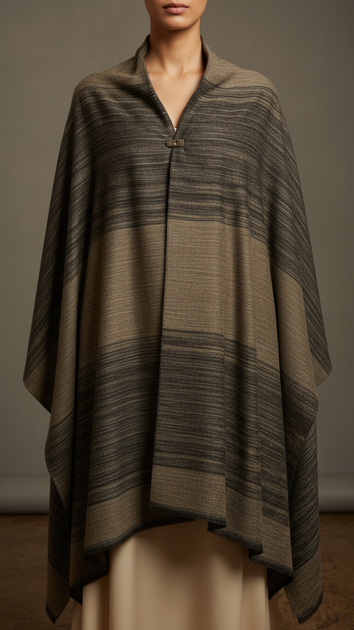 Beige Winter Cape shawl PW5911