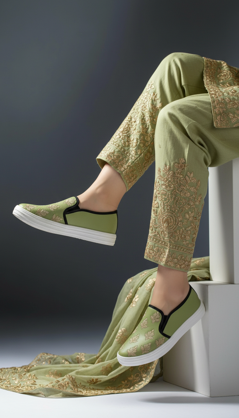 Mehndi Sneaker For Ladies WN6205