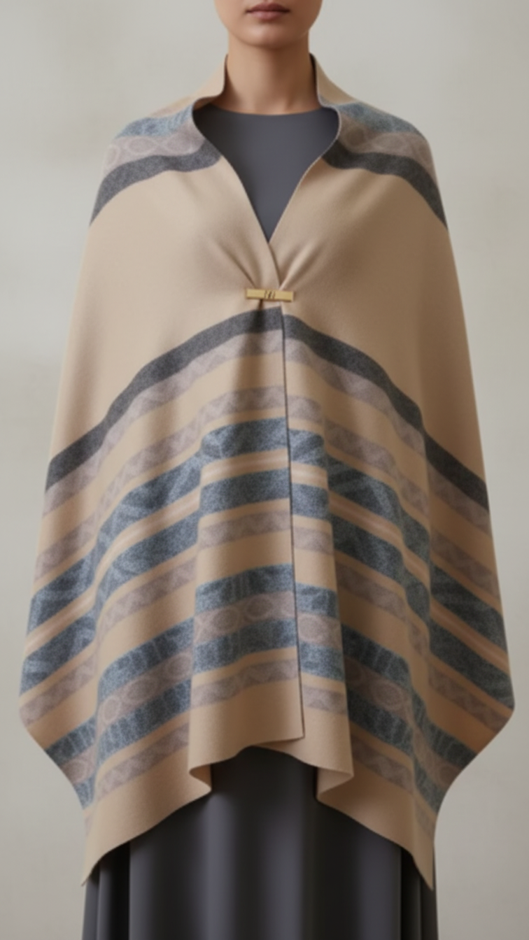 Beige Winter Capeshawl PW5643