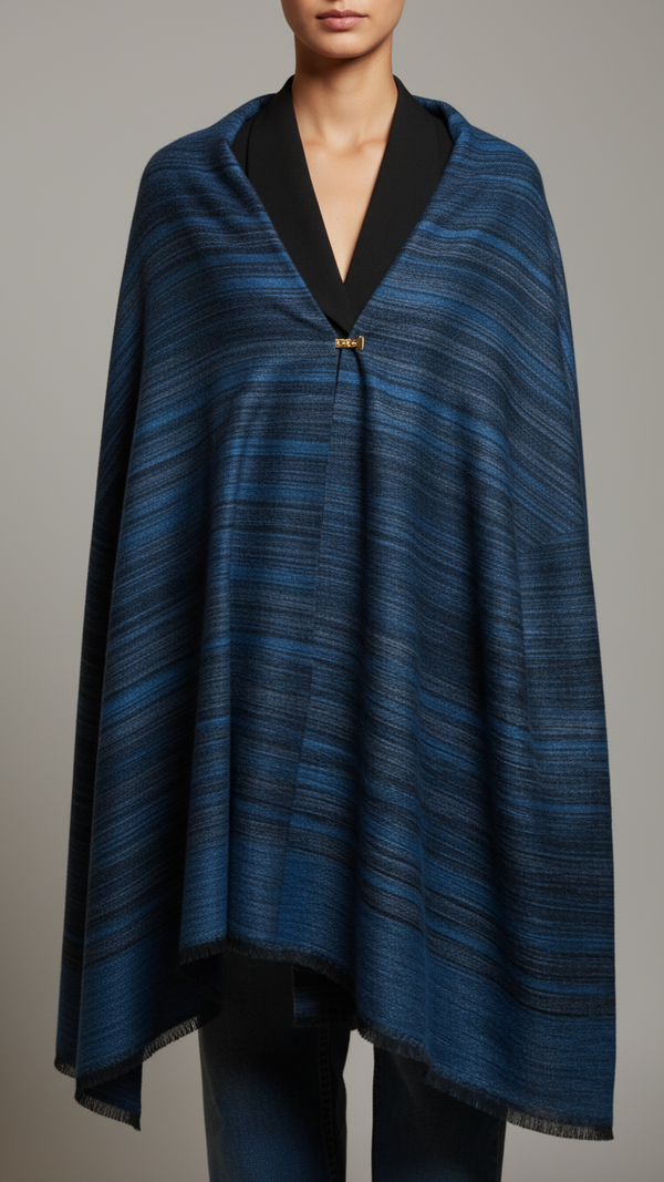 Sky Blue Winter Cape shawl PW5911