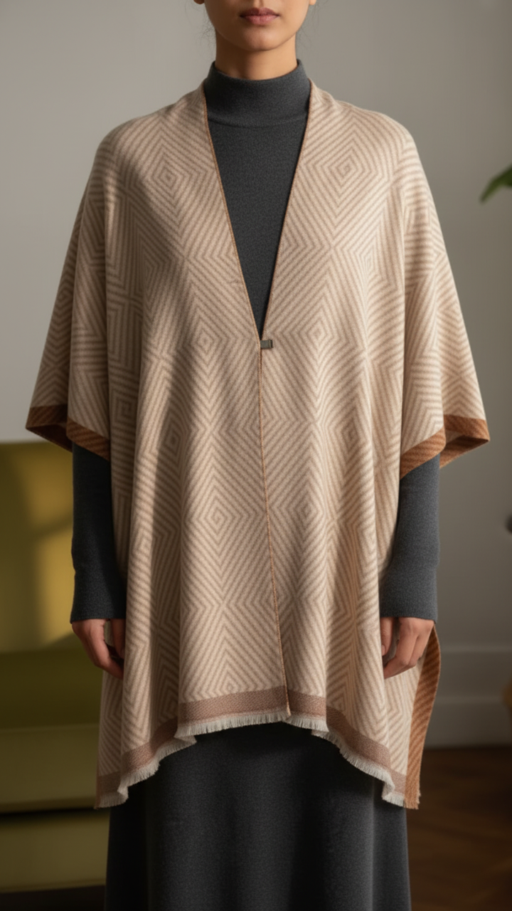 Beige Winter Capeshawl PW5676