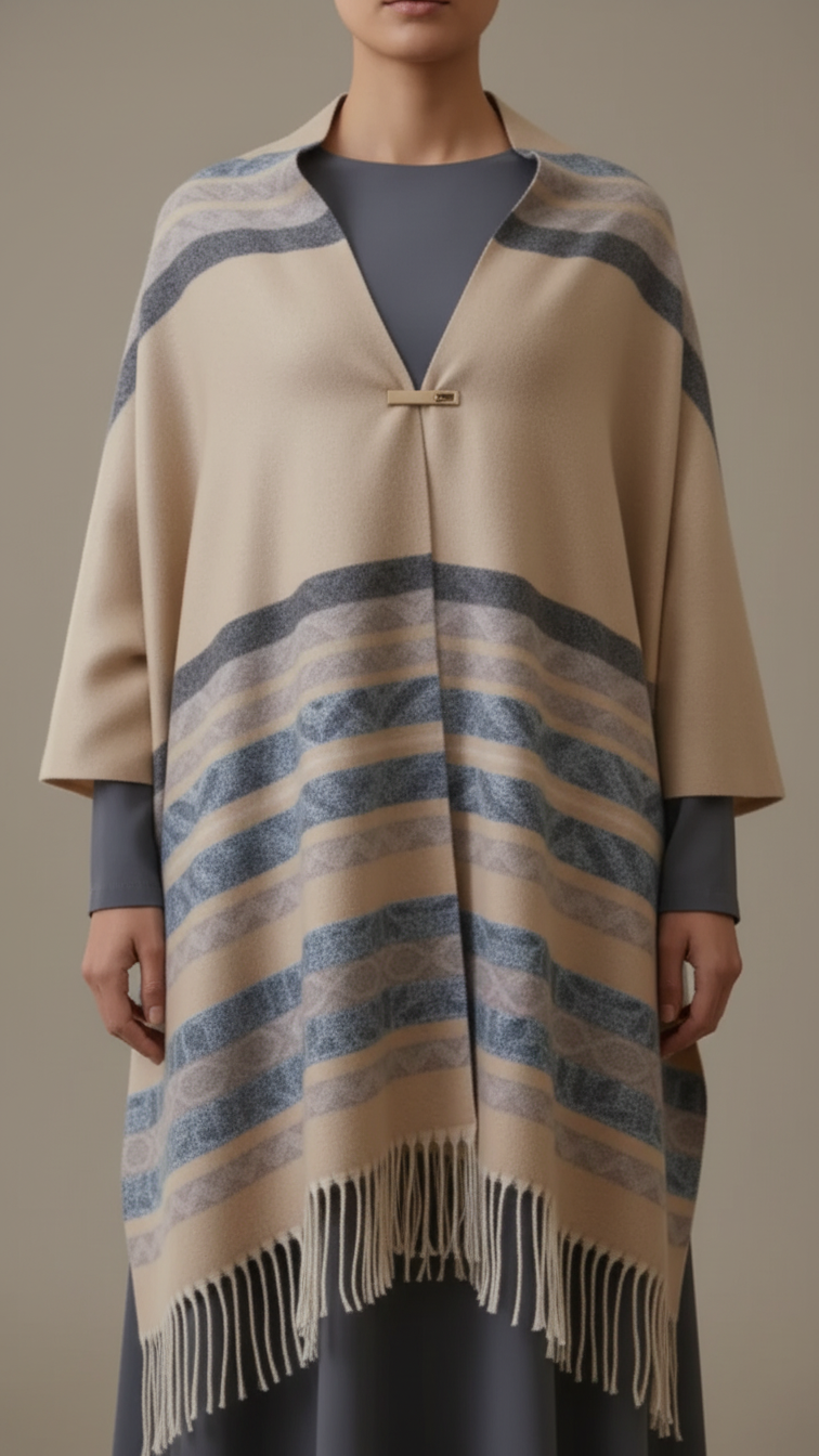 Beige Winter Capeshawl PW5643