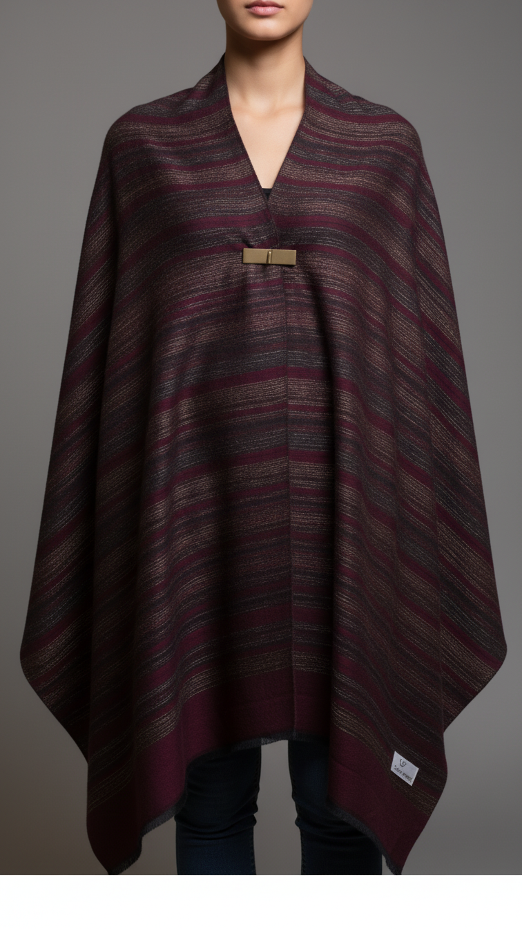 Maroon Winter Cape shawl PW5911