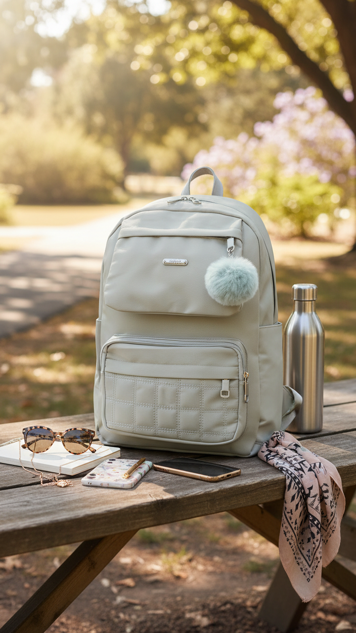 Green Casual Back Pack For Women P47471
