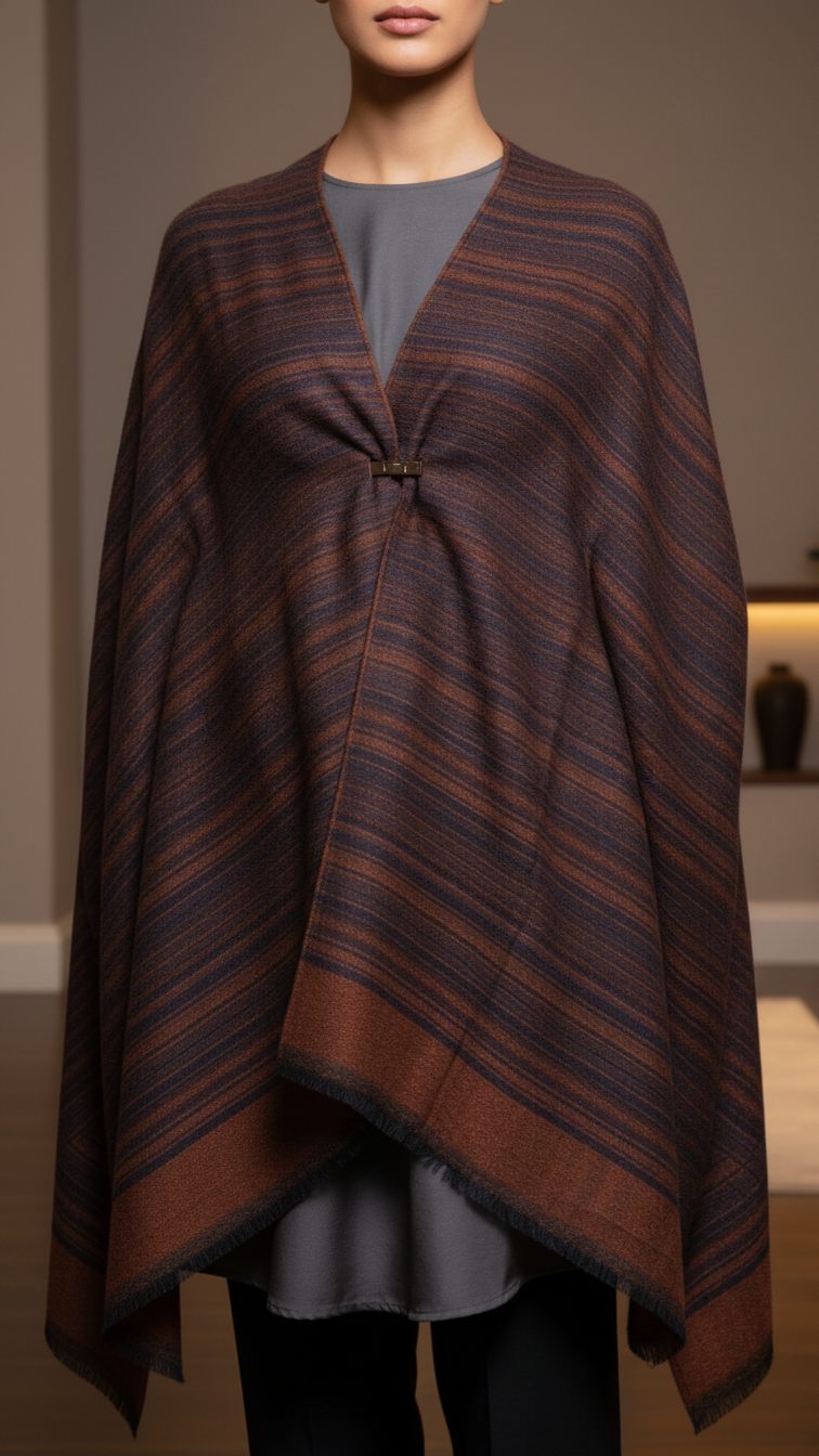 Beige Winter Cape shawl PW5910