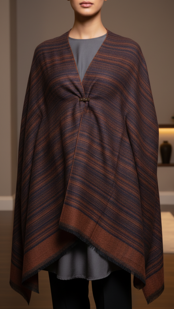 Beige Winter Cape shawl PW5910
