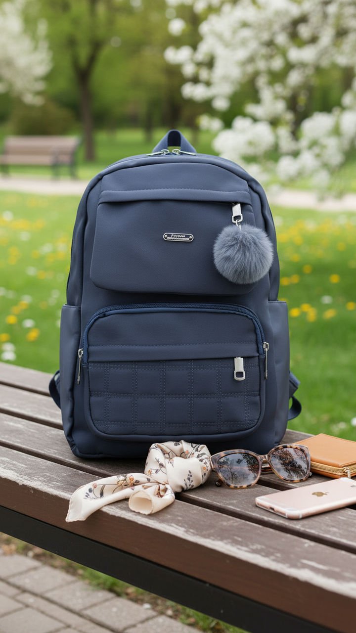 Blue Casual Back Pack For Women P47471