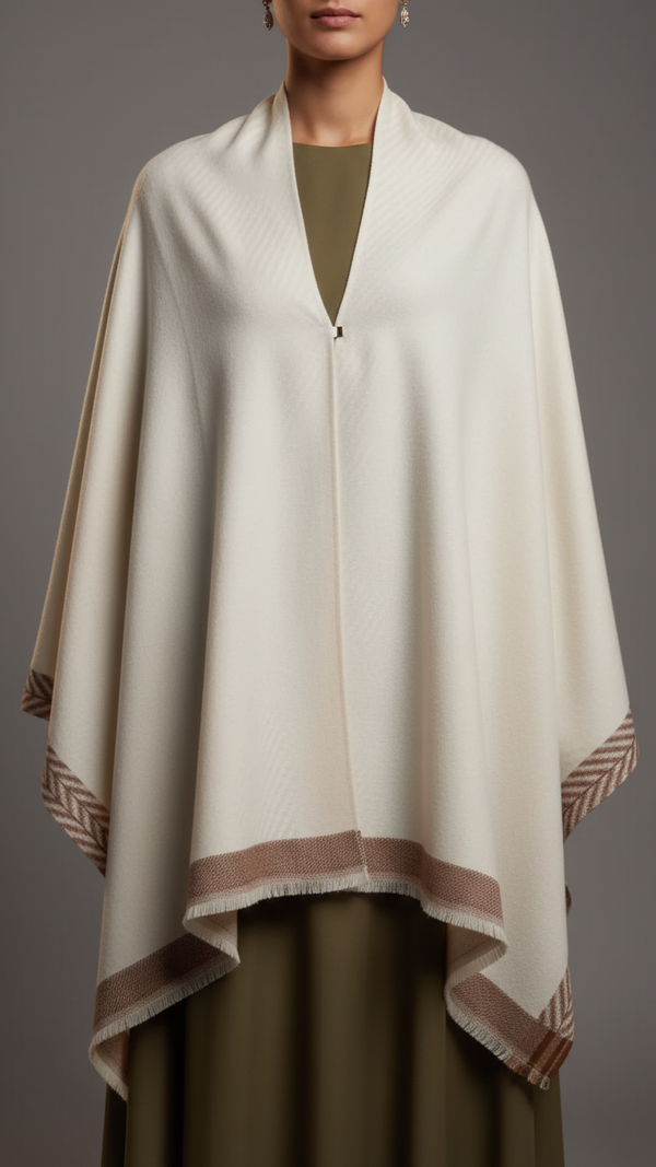 Cream Winter Capeshawl PW5672