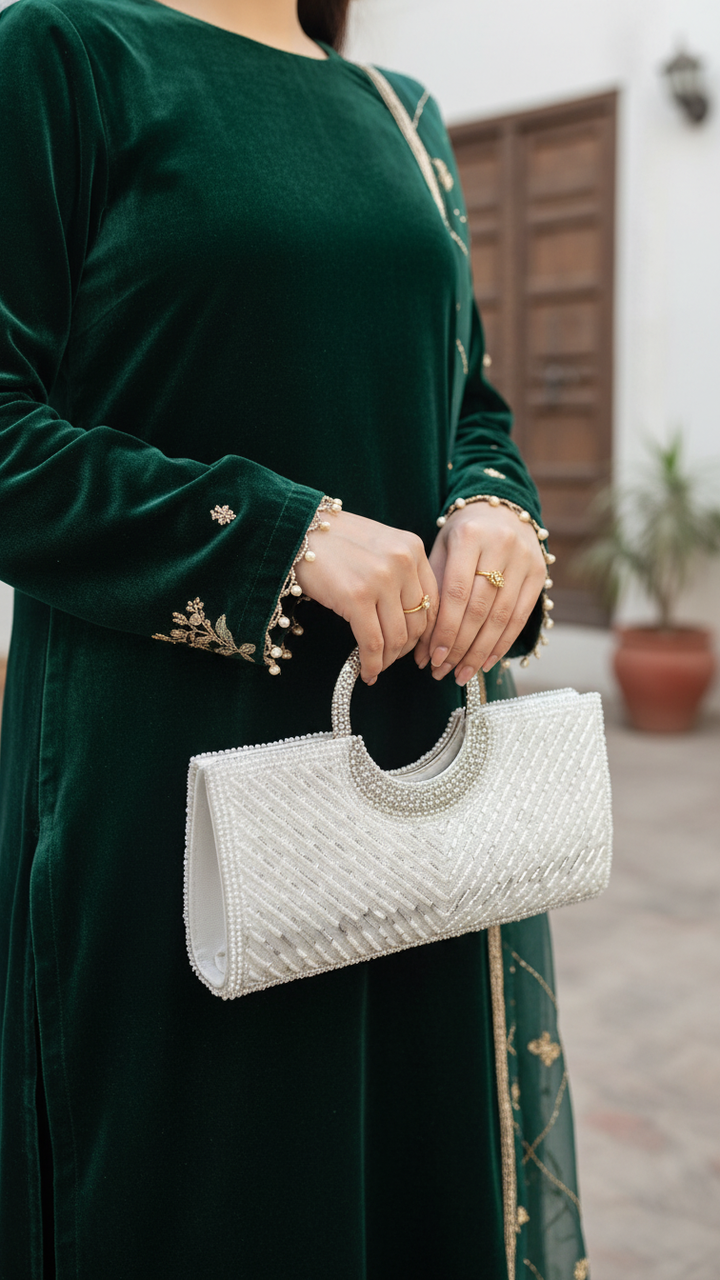 Silver Bridal Clutch p24266