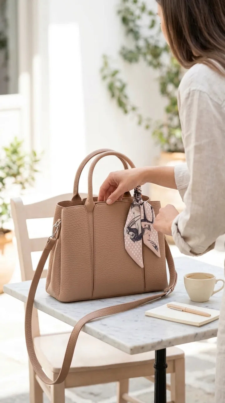 Khaki Formal Hand Bag For Women P36653