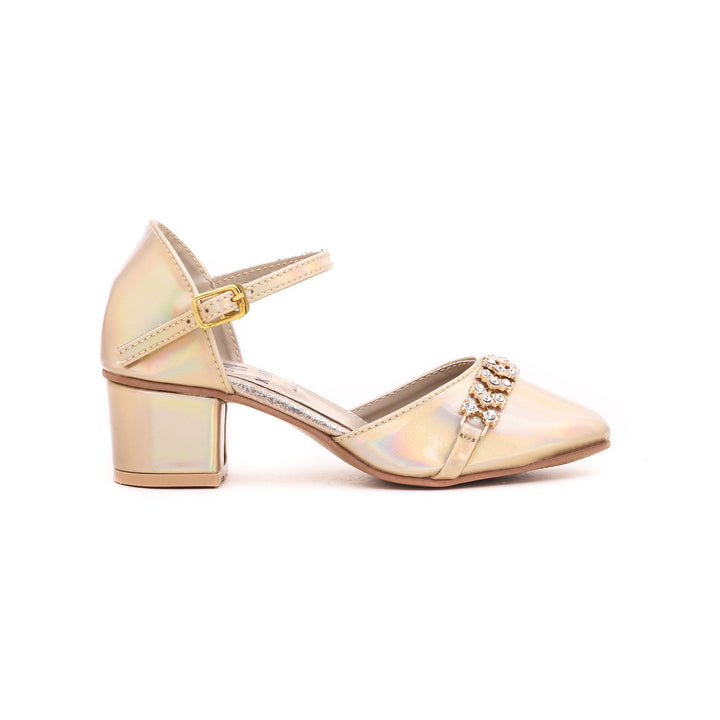 Girls Golden Formal Pumps KD0481