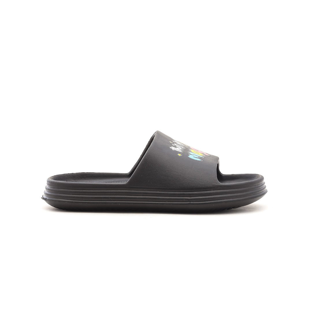 Girls Black Casual Slipper KD5161