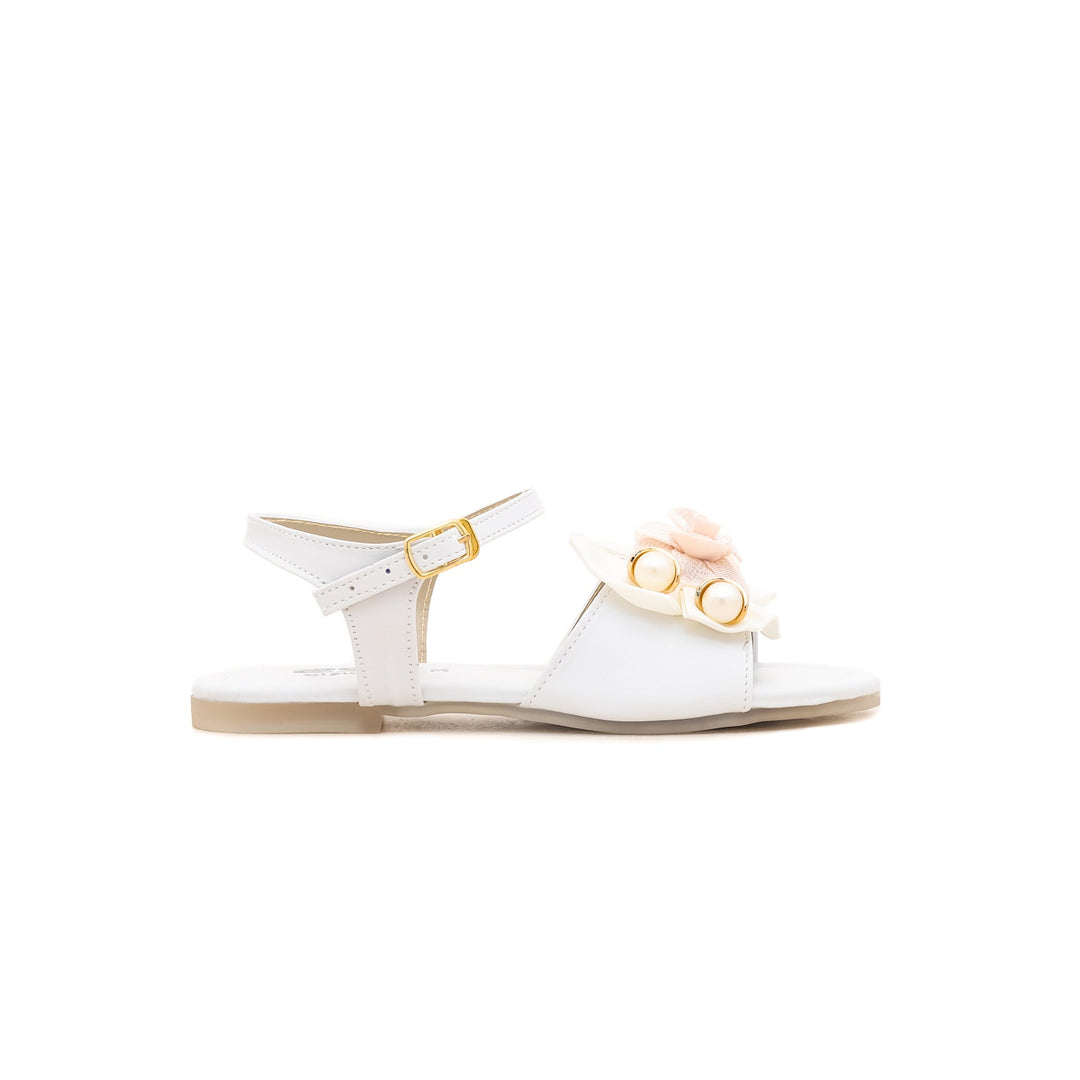 Girls White Formal Sandal KD7509