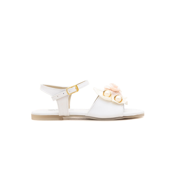 Girls White Formal Sandal KD7509