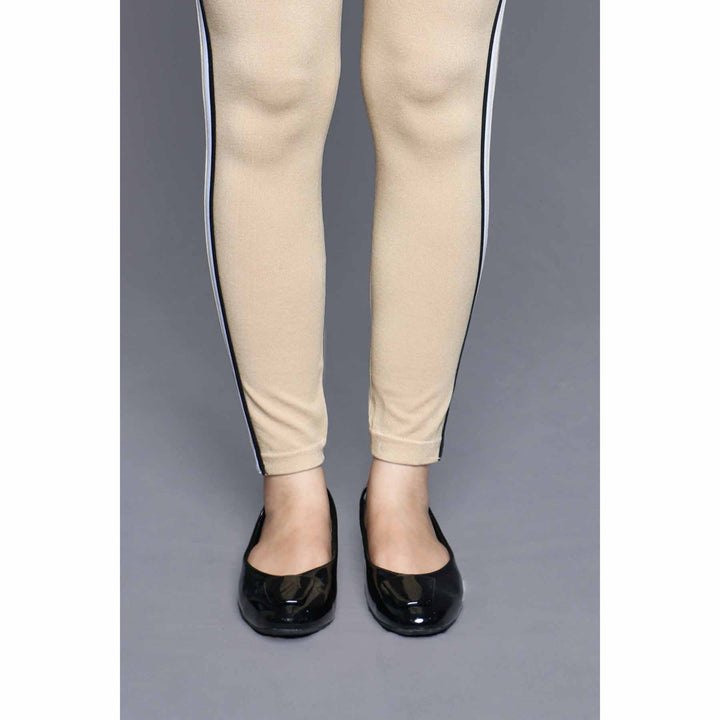 Khaki Color Lowers Plain Tights PN2061