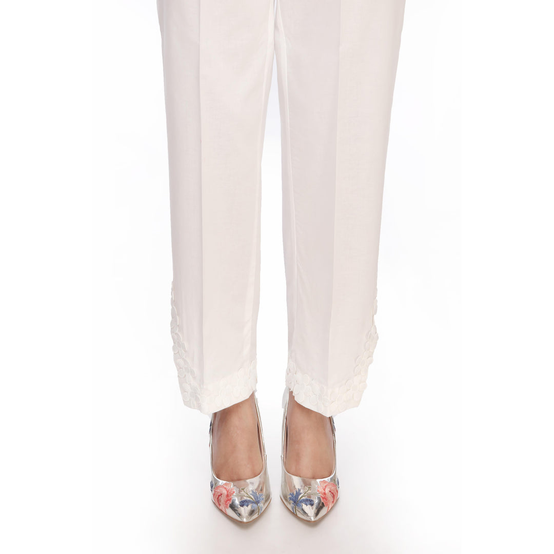 White Regular Fit Cambric Trousers PS2553