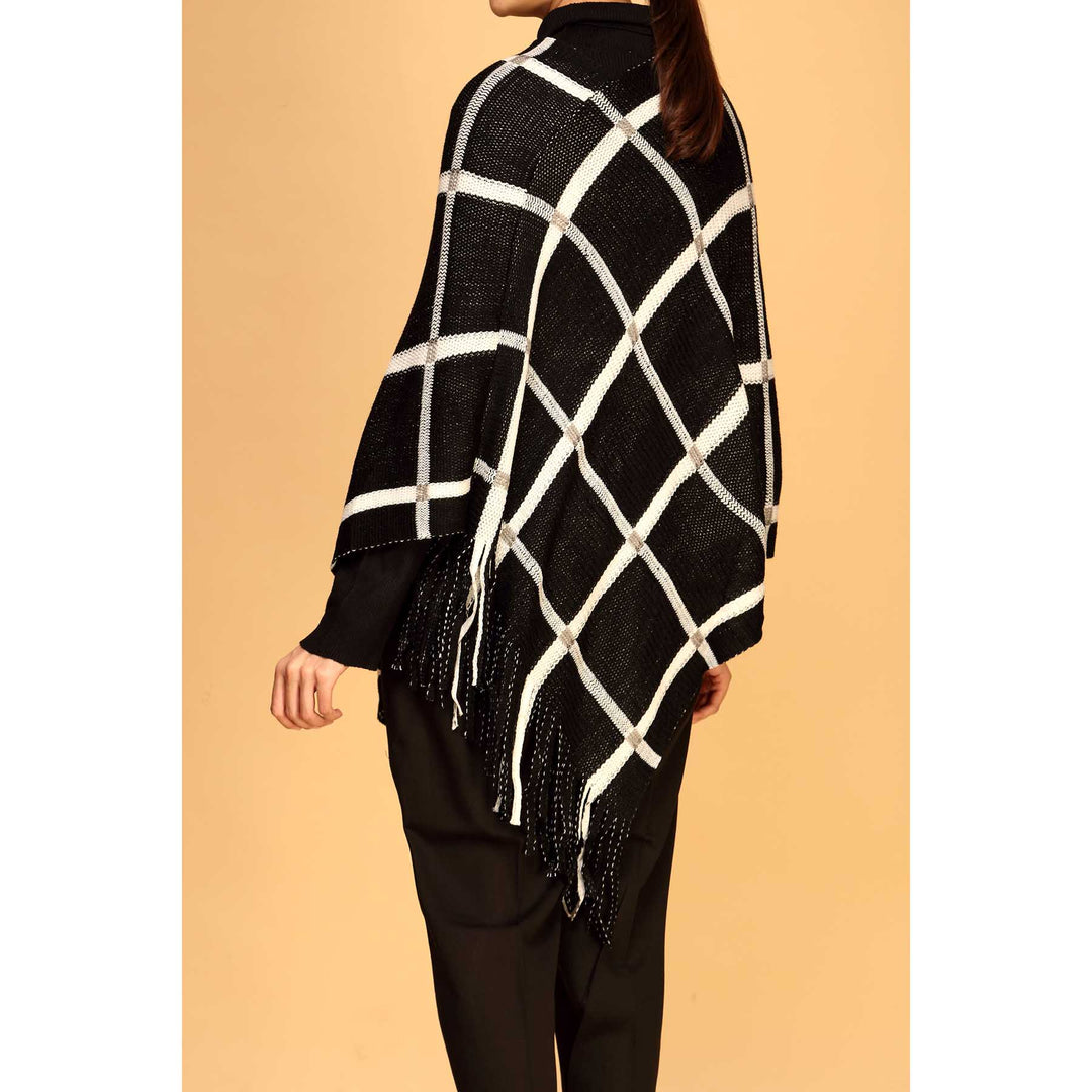 Black Winter Cape Shawl PW1817