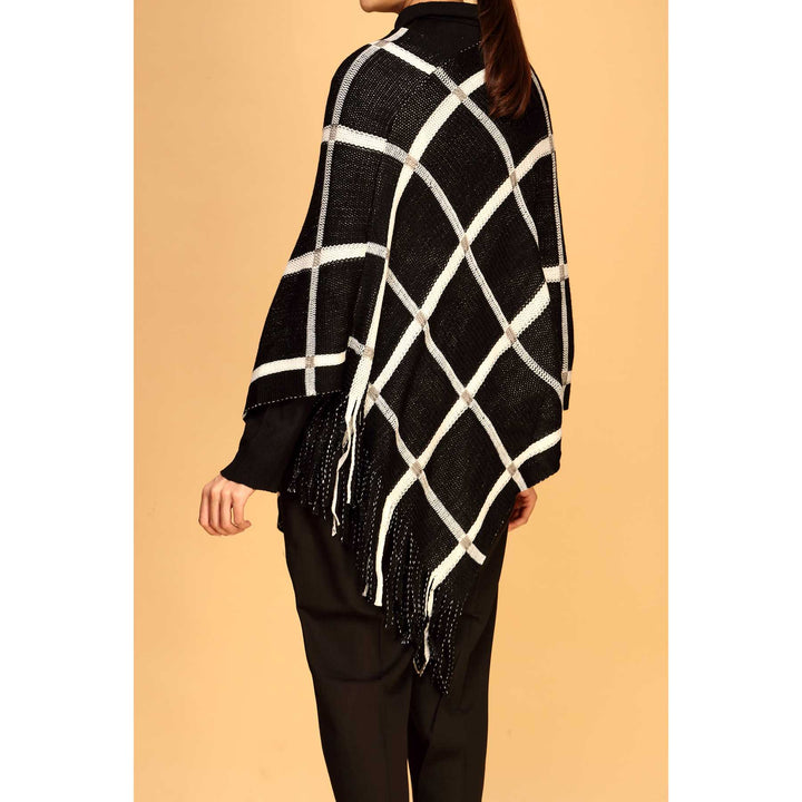 Black Winter Cape Shawl PW1817