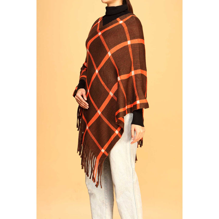Brown Winter Cape Shawl PW1817