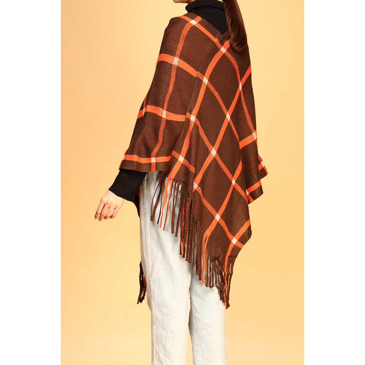 Brown Winter Cape Shawl PW1817