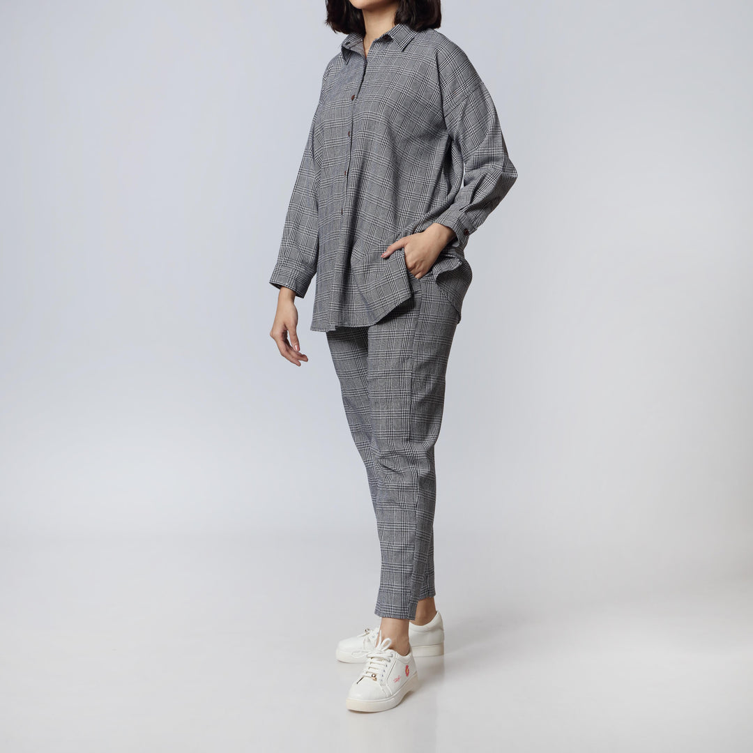 2PC- Flannel Checkered Shirt & Trousers PW2336
