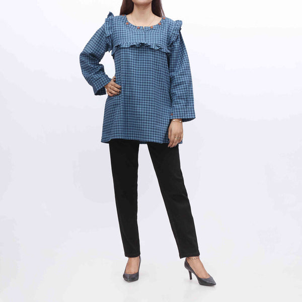 1PC- Flannel Checkered Top PW3281