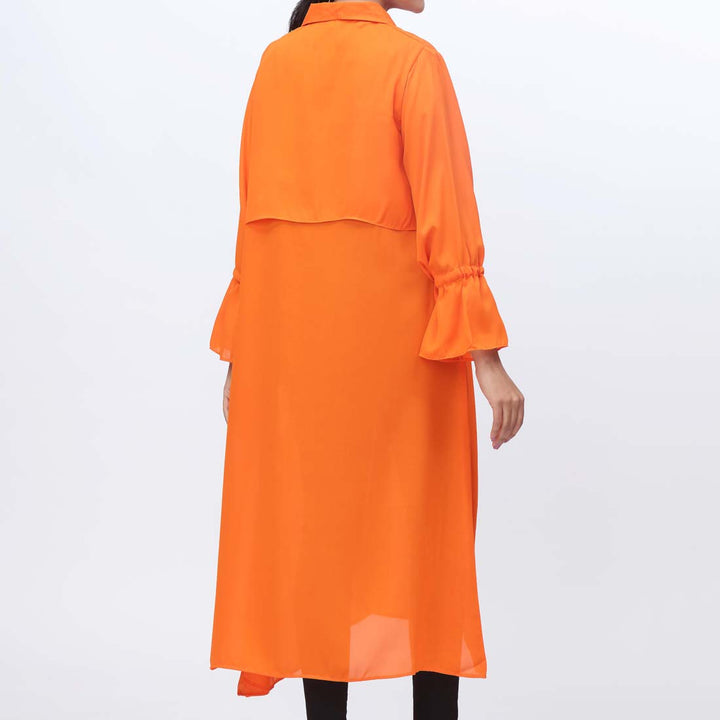 1PC- Solid Georgette Long ShirtÂ   PW3296