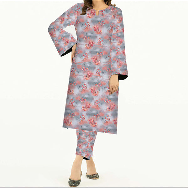 2PC- Unstitched Digital Printed Cambric Suit PW3451