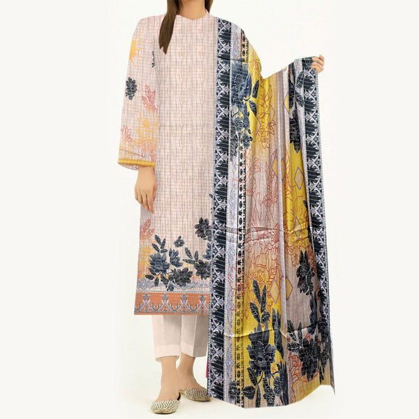 3PC- Unstitched Digital Printed Khaddar Suit PW3470