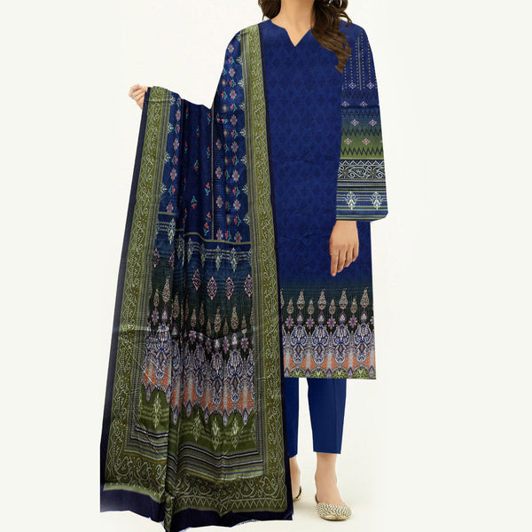 3PC- Unstitched Digital Printed Linen Suit PW3479
